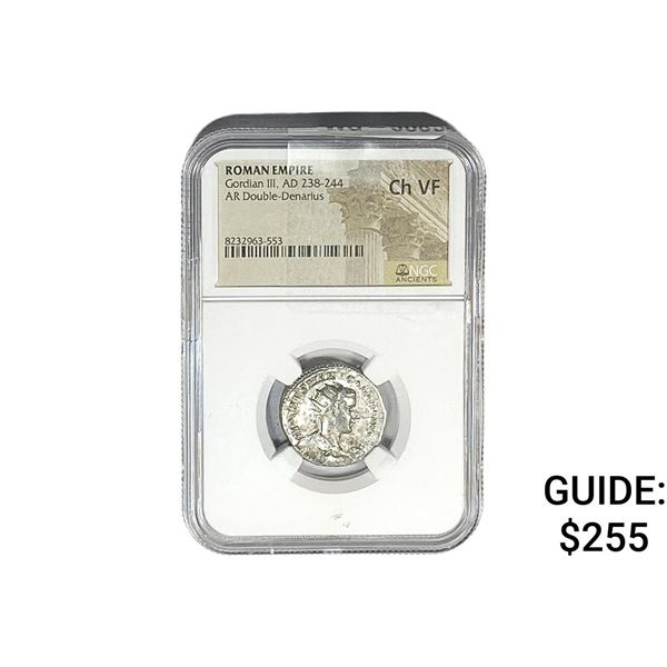 Roman Gordian III, AD238-244 AR Double-Denarius NGC ChVF