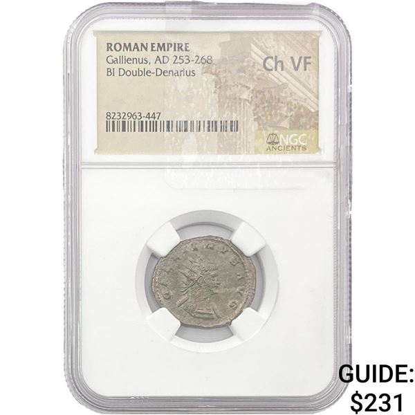 Roman Gallienus, AD 253-268 BI Double-Denarius NGC Ch VF