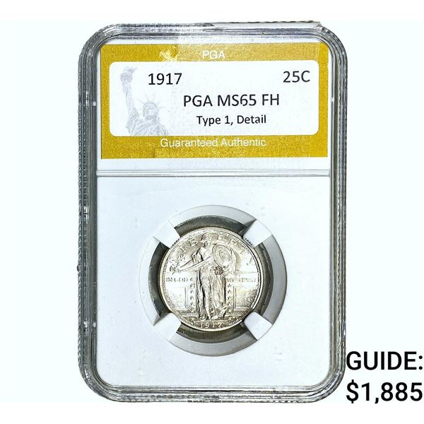 1917 TY1 Standing Liberty Quarter PGA MS65 FH