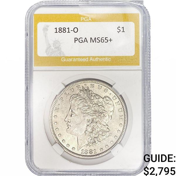 1881-O Morgan Silver Dollar PGA MS65+