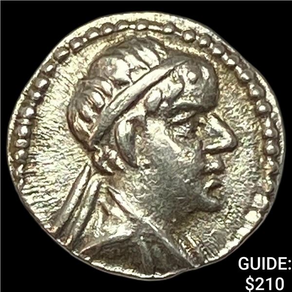Bactria Eukratides I 170-145 BC Silver Obol CHOICE AU