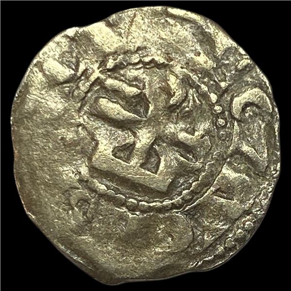 1100s Crusades France Anjou Silver Denier NEARLY UNCIRCULATED