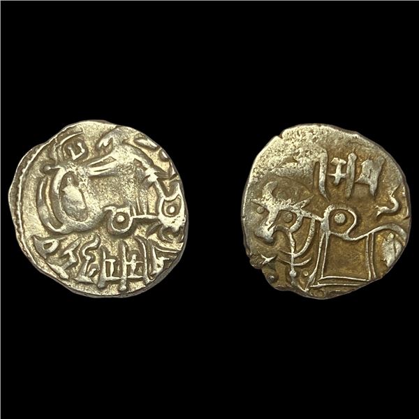 [2 Coins] 700-1000 AD India Rajput Silver Jital NEARLY UNCIRCULATED