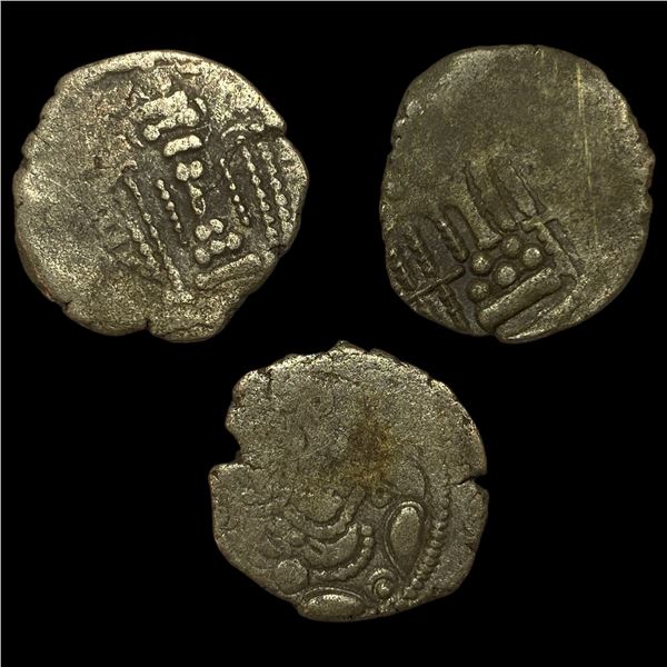 [3 Coins] Pratihara 780-980 AD SIlver Drachm NEARLY UNCIRCULATED