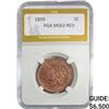 Image 1 : 1839 Coronet Head Large Cent PGA MS63 RED