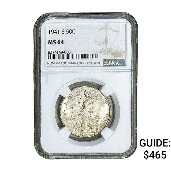 1941 Walking Liberty Half Dollar NGC MS64