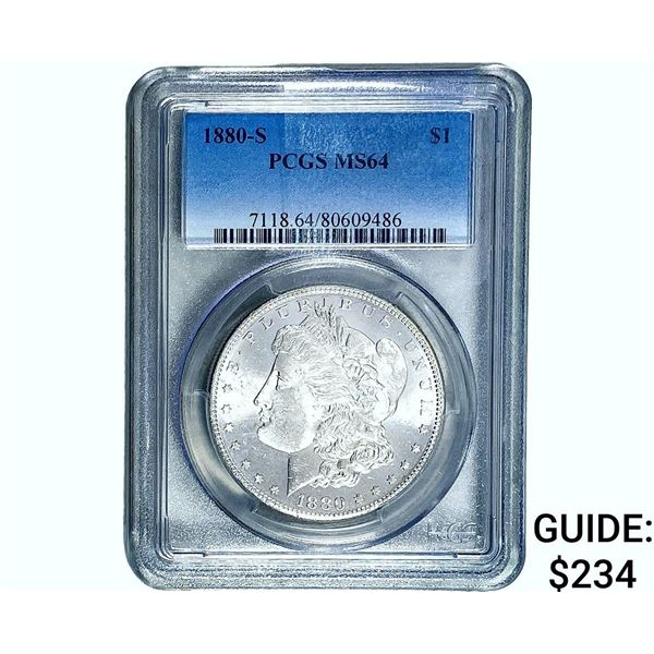 1880-S Morgan Silver Dollar PCGS MS64