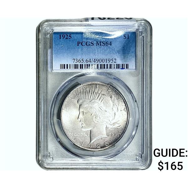 1925 Silver Peace Dollar PCGS MS64
