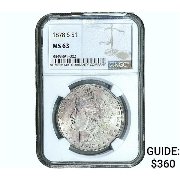 1878 Morgan Silver Dollar NGC MS63