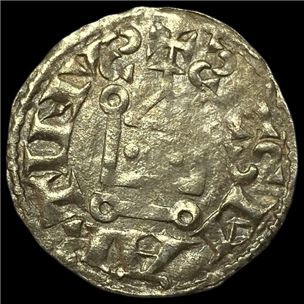 1150-1200 France Abbey of St Martin Silver Denier NEARLY UNCIRCULATED