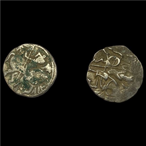 [2 Coins]700-1000 AD India Rajput SIlver Jital NEARLY UNCIRCULATED