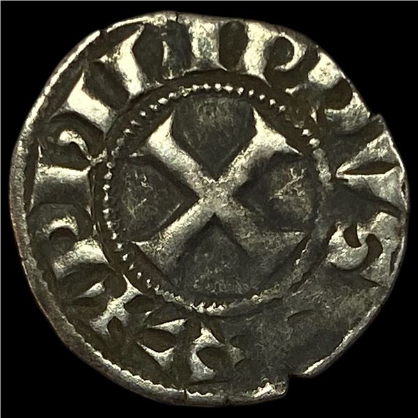 1297-1301 AD Frankish Greece Silver Denier NEARLY UNCIRCULATED
