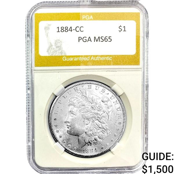 1884-CC Morgan Silver Dollar PGA MS65