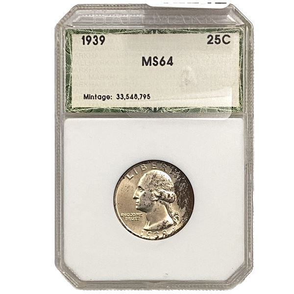 1939 Washington Silver Quarter MS64