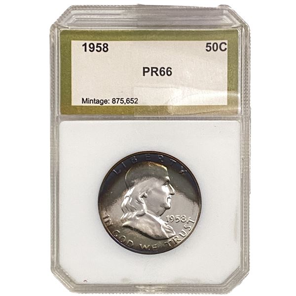 1958 Franklin Half Dollar PCI PR66