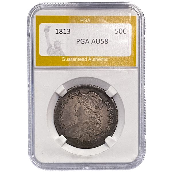 1813 Capped Bust Half Dollar PGA AU58