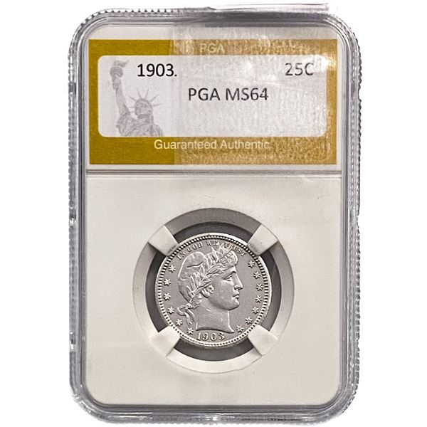 1903 Barber Quarter PGA MS64