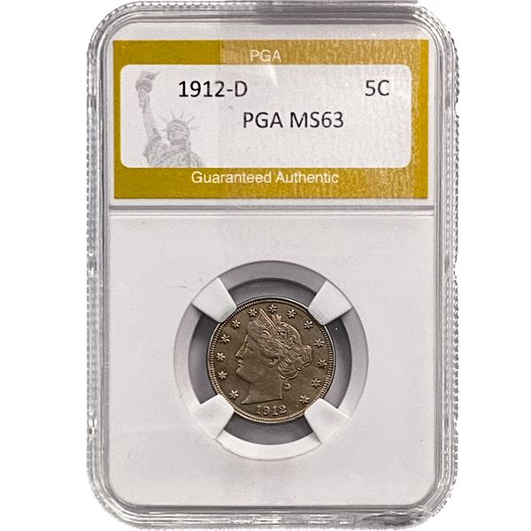 1912-D Liberty Victory Nickel PGA MS63