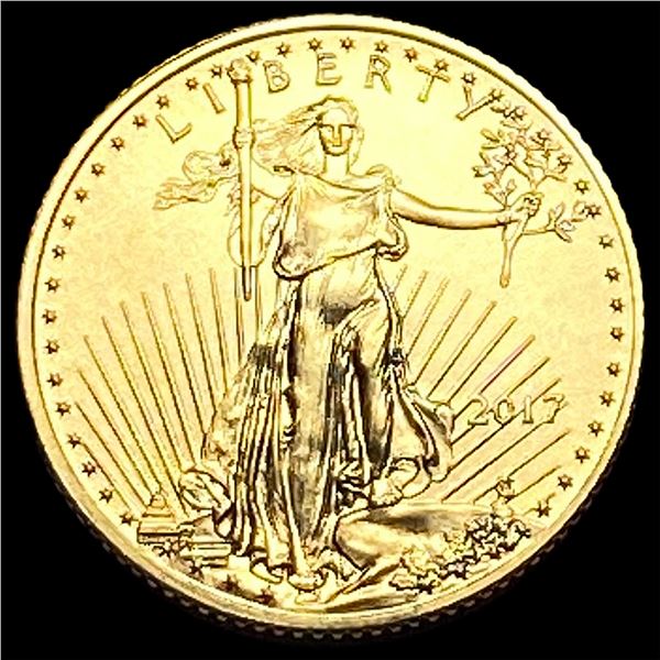 2017 1/10 oz Gold American Eagle $5 SUPERB GEM BU
