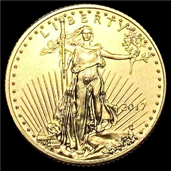2017 1/10 oz Gold American Eagle $5 SUPERB GEM BU