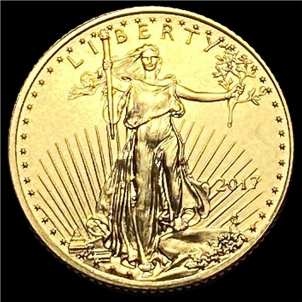 2017 1/10 oz Gold American Eagle $5 SUPERB GEM BU