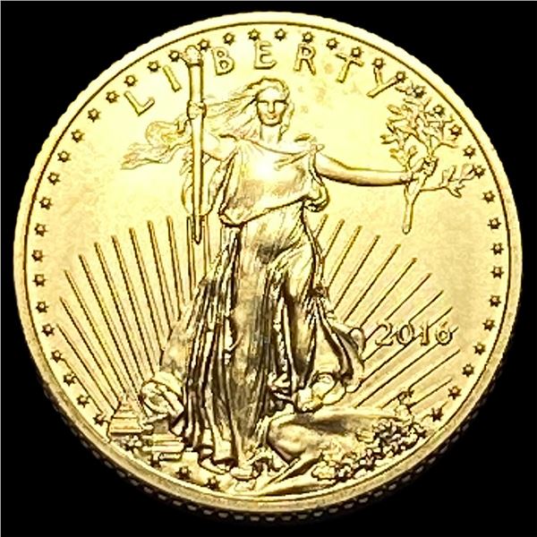 2016 1/10 oz Gold American Eagle $5 SUPERB GEM BU