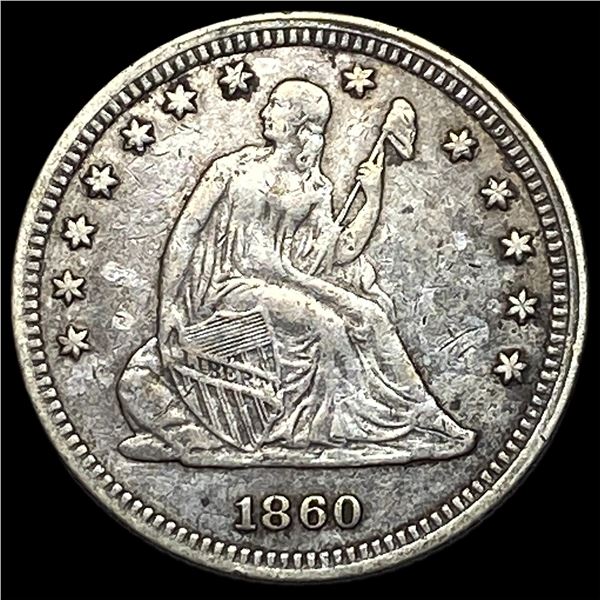 1860 Seated Liberty Quarter NEARLY UNCIRCULATED