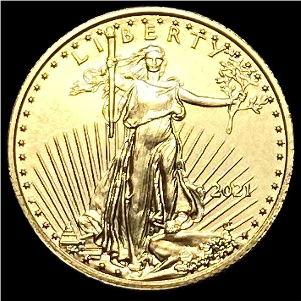 2021 1/10 oz Gold American Eagle $5 SUPERB GEM BU