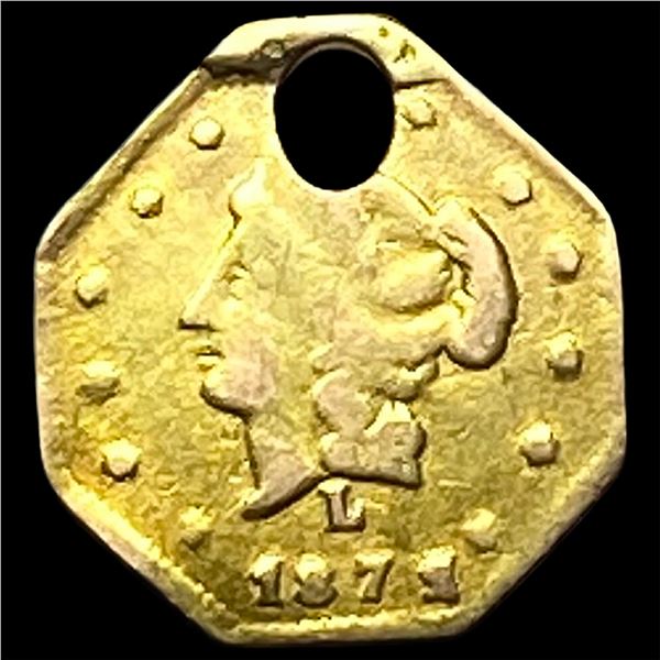 1871 Gold 50 Cents California Fractional Token HIGH GRADE