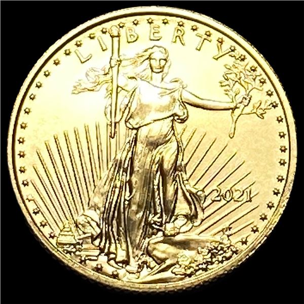 2021 1/10 oz Gold American Eagle $5 SUPERB GEM BU