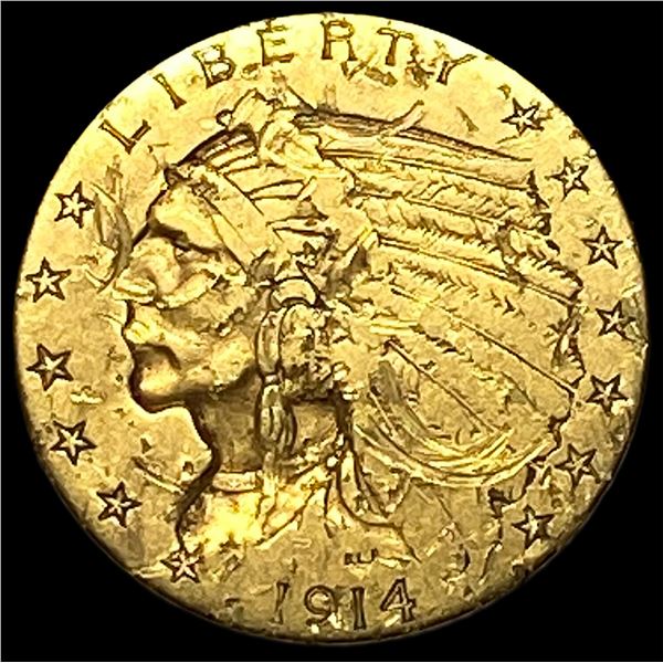 1914 Indian Head Gold $2.50 Quarter Eagle HIGH GRADE