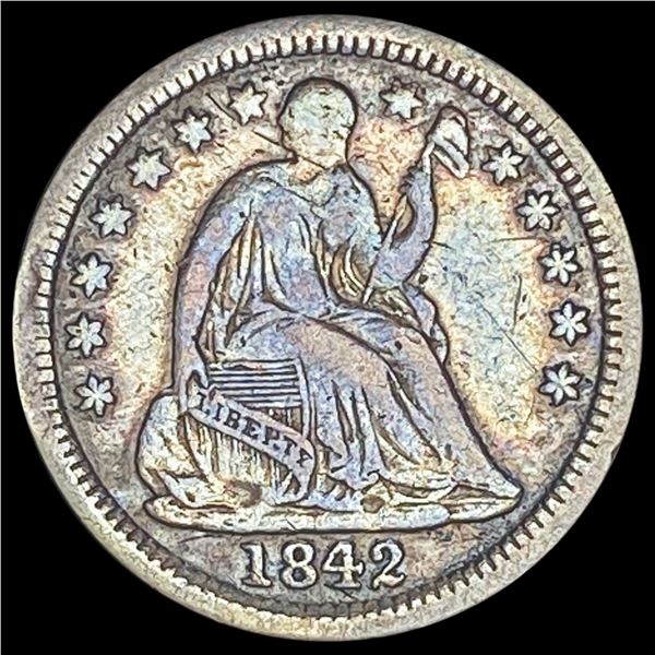 1842-O Silver Half Dime LIGHTLY CIRCULATED
