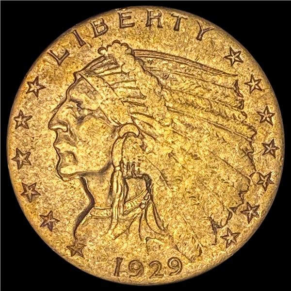 1929 Indian Head Gold $2.50 Quarter Eagle CLOSELY UNCIRCULATED