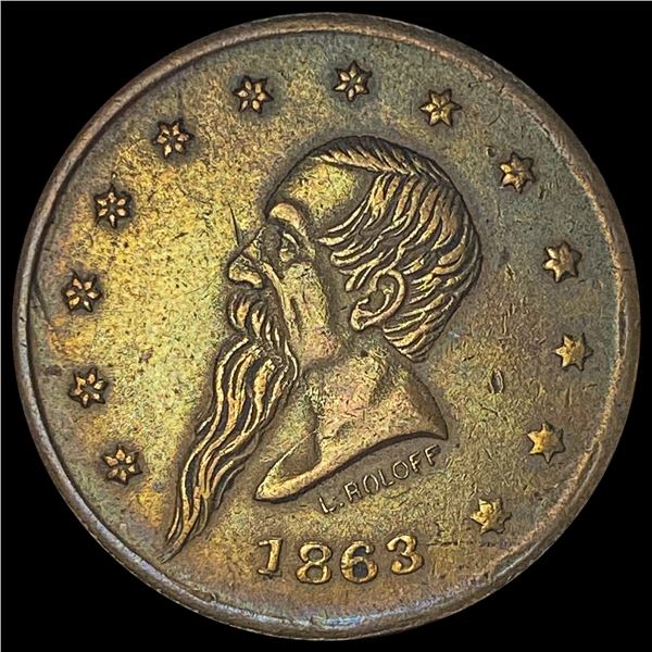 1863 Gustavus Lindenmueller Civil War Token CLOSELY UNCIRCULATED