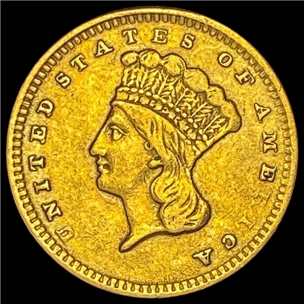 1866 Gold $1 Indian Head Type 3 NEARLY UNCIRCULATED