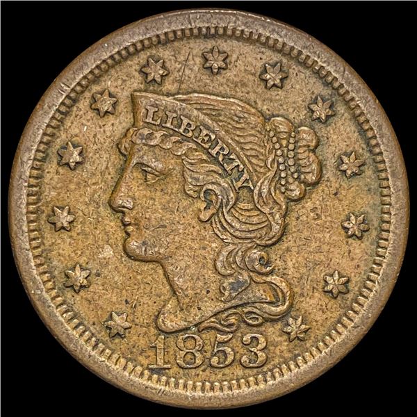 1853 Braided Hair Large Cent NEARLY UNCIRCULATED