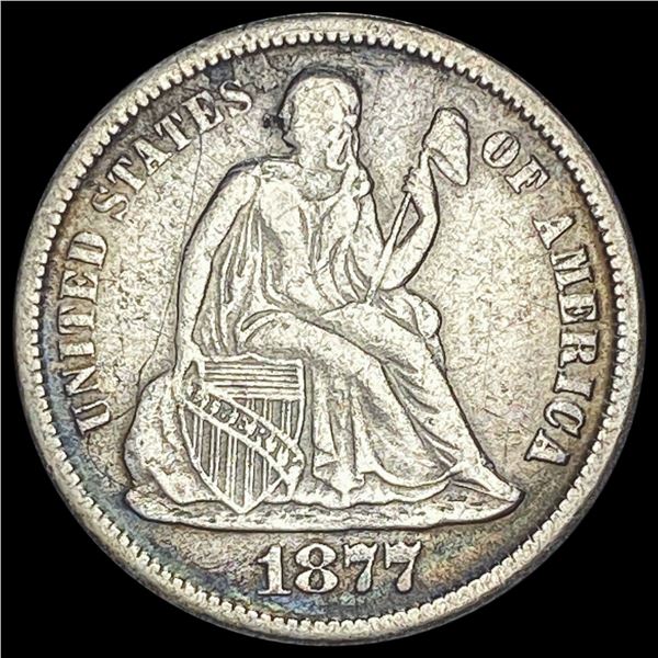 1877 Seated Liberty Dime NEARLY UNCIRCULATED
