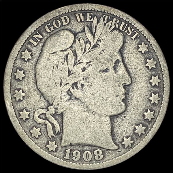 1908-S Silver Barber Half Dollar NICELY CIRCULATED