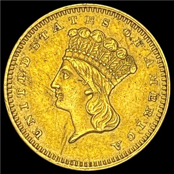 1862 Gold $1 Indian Princess Head Type 3 CLOSELY UNCIRCULATED