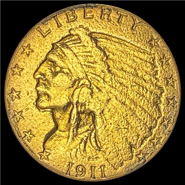 1911 Indian Head Gold $2.50 Quarter Eagle CLOSELY UNCIRCULATED