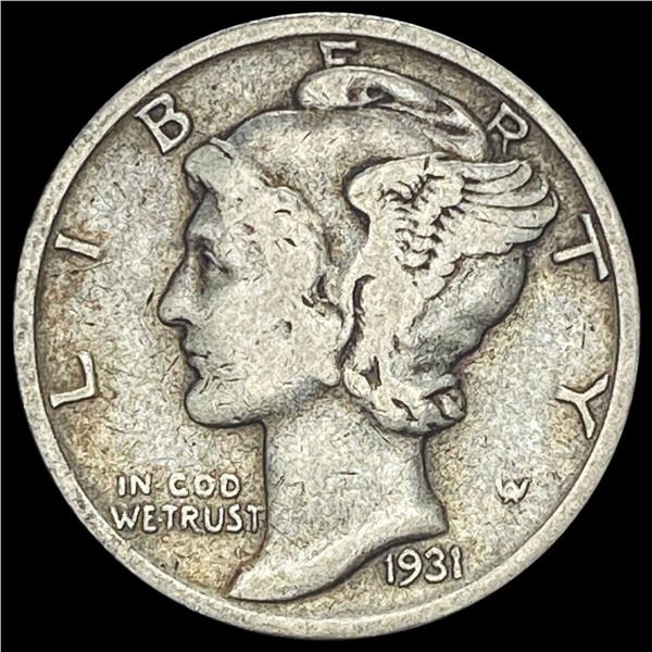 1931-S Silver Mercury Dime LIGHTLY CIRCULATED