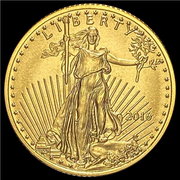 2016 1/10 oz Gold American Eagle $5 SUPERB GEM BU