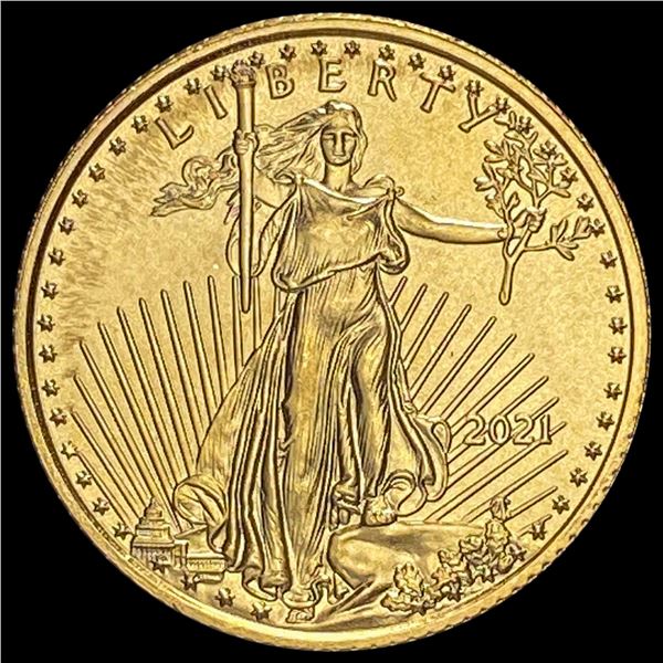 2021 1/10 oz Gold American Eagle $5 SUPERB GEM BU