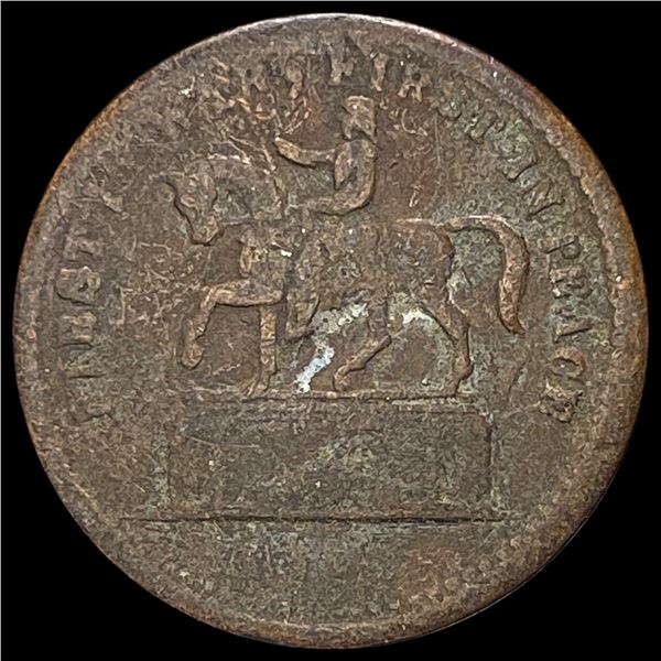 1837 Hard Times Token "Jackson on Horseback" HT-9. NICELY CIRCULATED