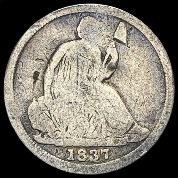 1837 Seated Liberty Dime No Stars NICELY CIRCULATED