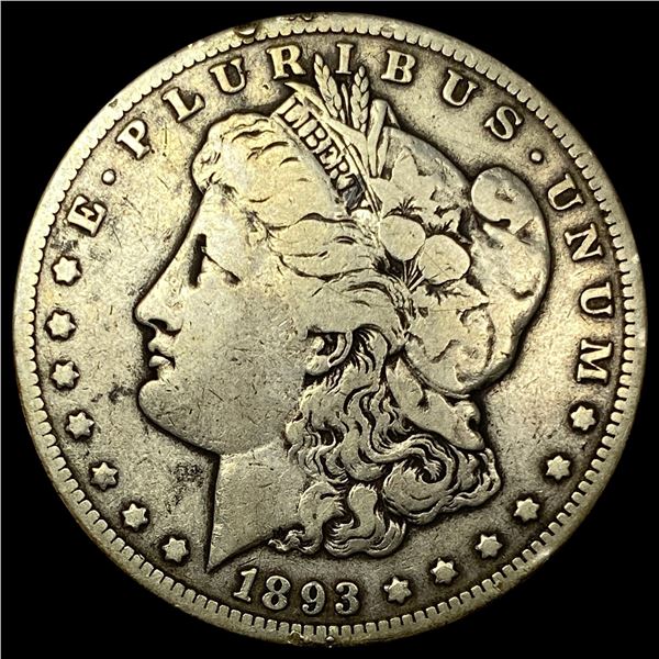 1893-CC Silver Morgan Dollar ABOUT UNCIRCULATED
