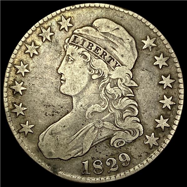 1829 Capped Bust Half Dollar LIGHTLY CIRCULATED