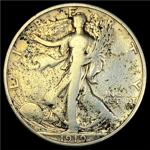 1919-S Silver Walking Liberty Half Dollar LIGHTLY CIRCULATED