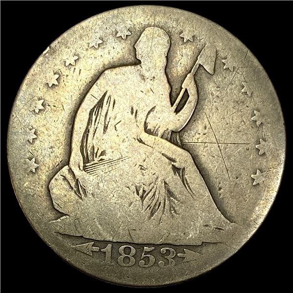 1853 Arrows Seated Liberty Half Dollar NICELY CIRCULATED