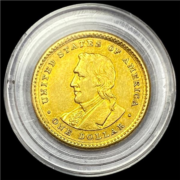 1904 Gold Lewis and Clark Exposition $1 NEARLY UNCIRCULATED